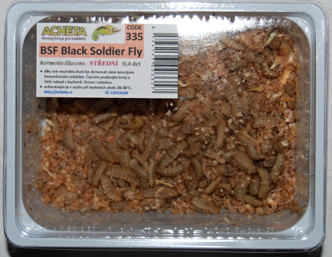 BSF Black Soldier Fly - střední velikost larvy 0,1L EuP